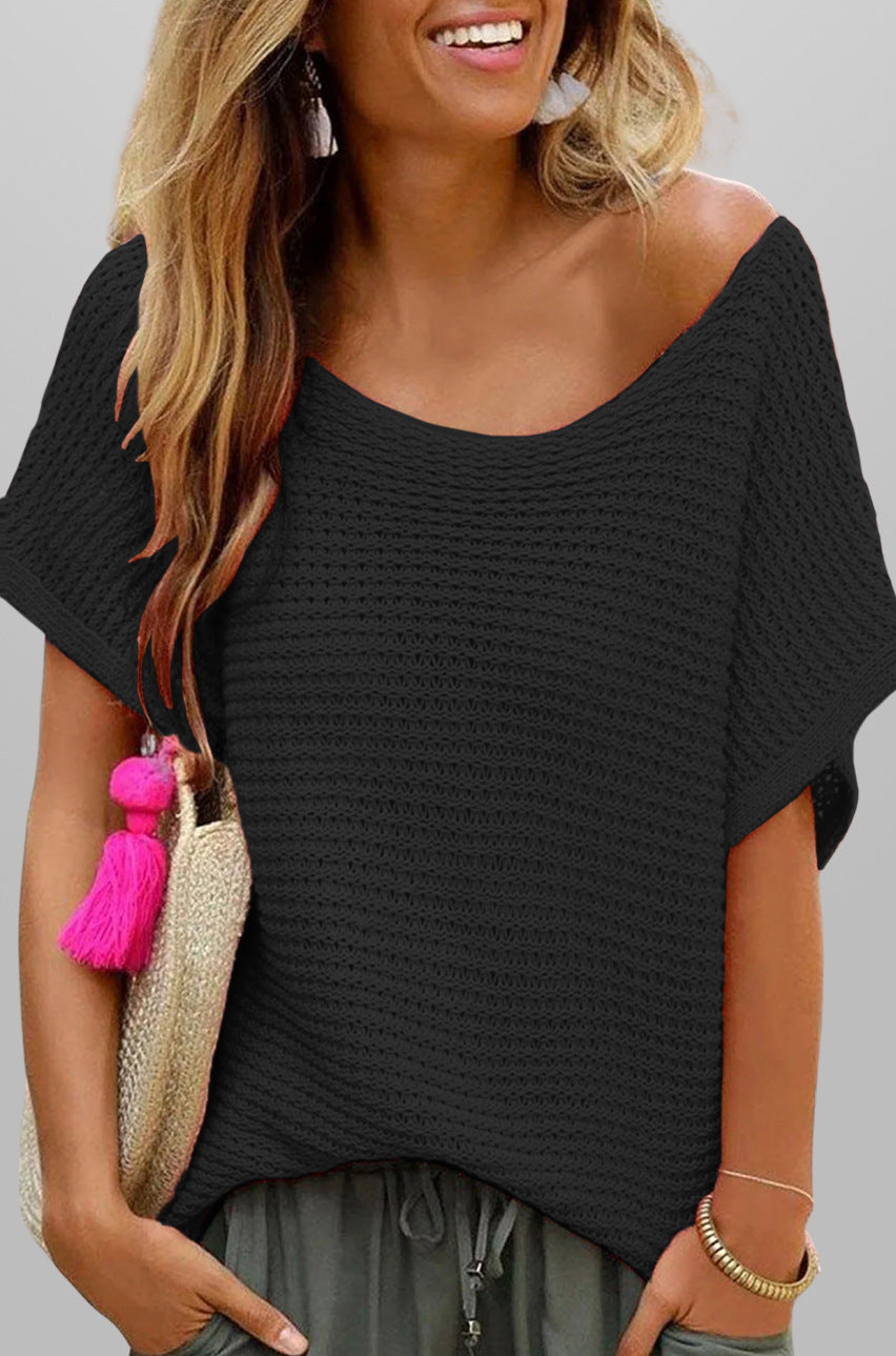 Women's Casual Knit Short Sleeve Top