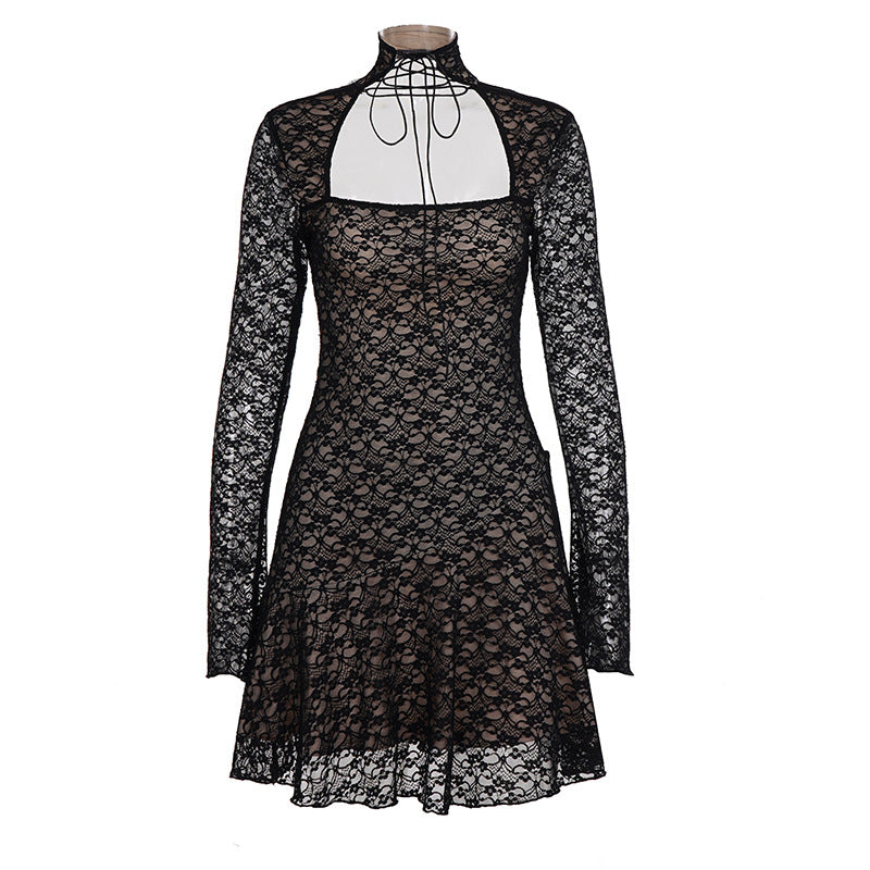 Strap slimming lace elegant style slimming short skirt