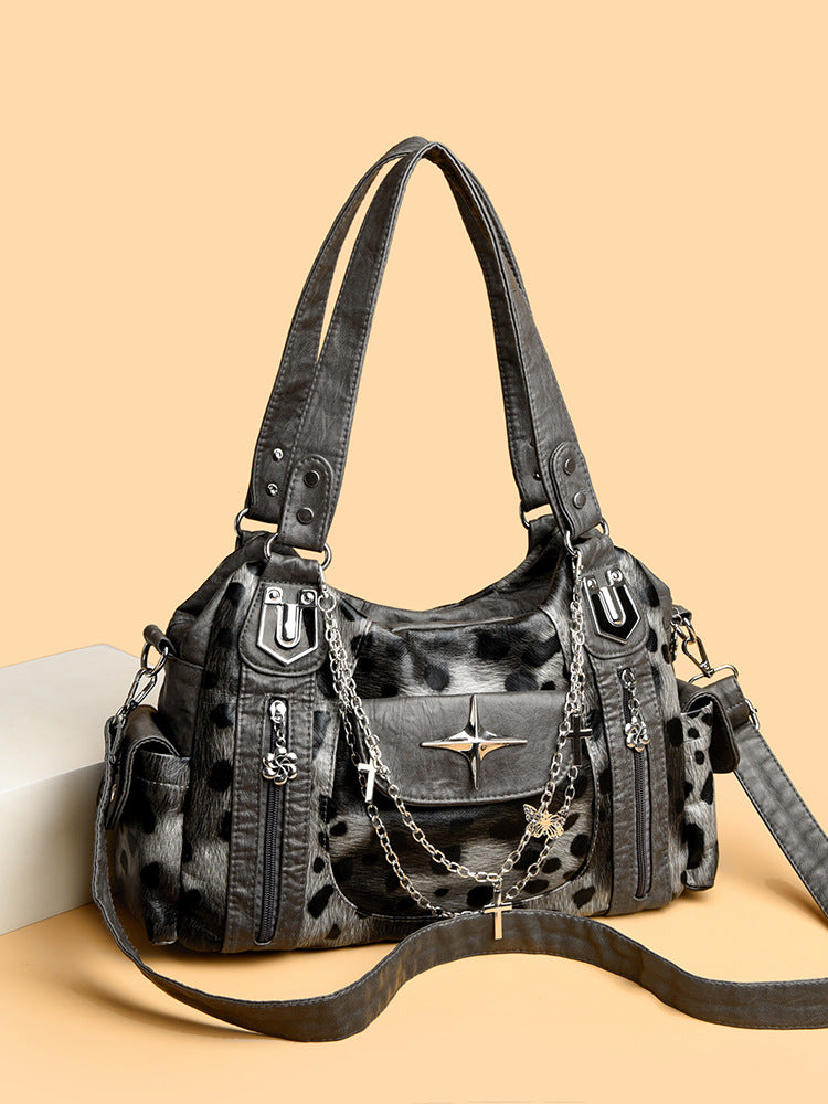 Retro Distressed Chain Tote Bag