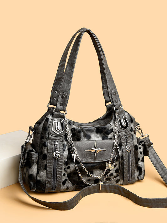 Retro Distressed Chain Tote Bag