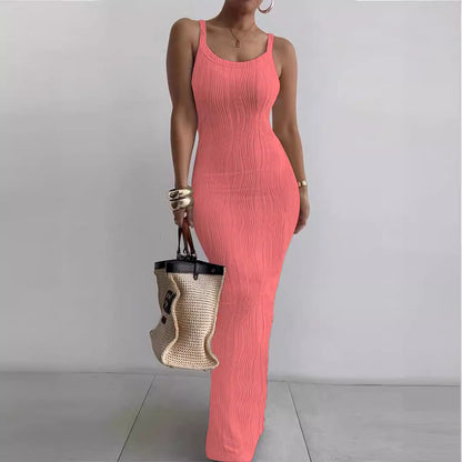 Summer Women's Fitted Sleeveless Elegant Long Dress Bodycon Dress