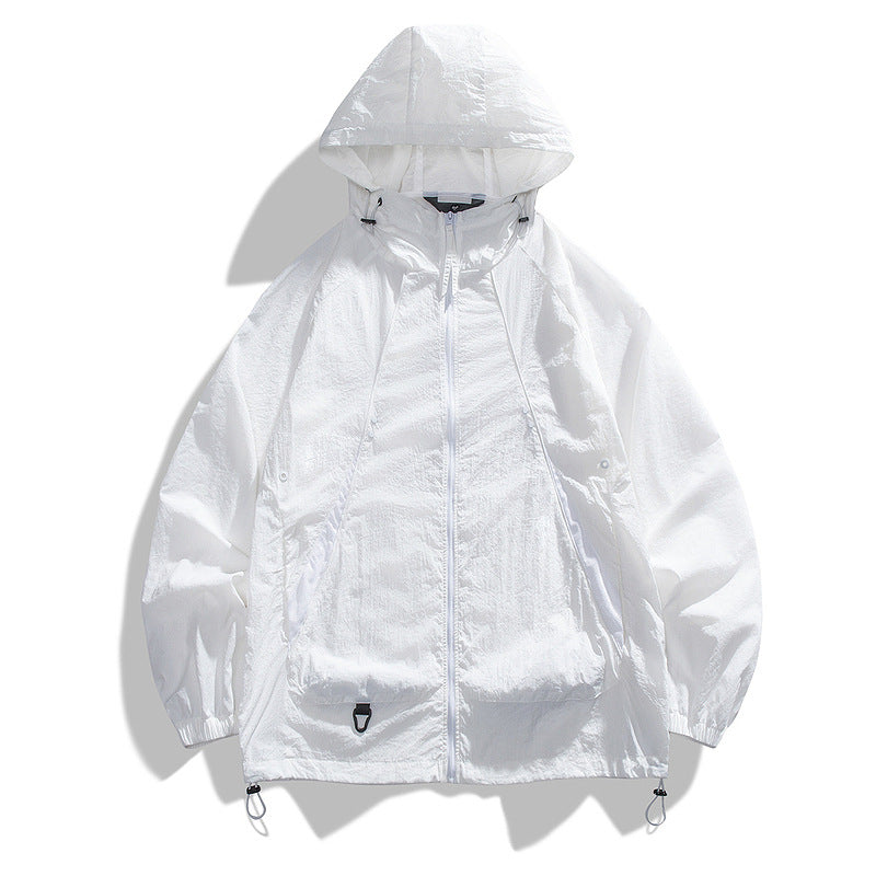Hooded Sun Protection Jacket for Men Thin Loose Sunscreen Clothing