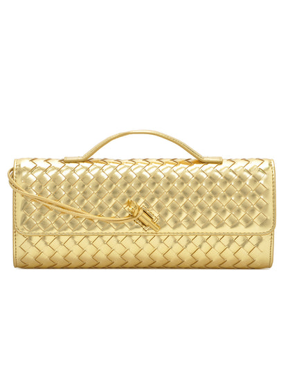 Soft Handmade Woven PU Leather Organ Crossbody Bag