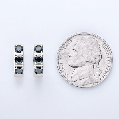 Moissanite Oorbel Oorbel S925 Sterling Zilver Zwart En Wit