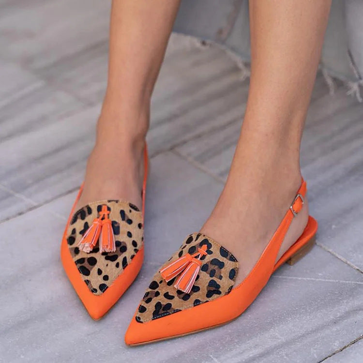 Womens Pointed Toe Tassel Sandals