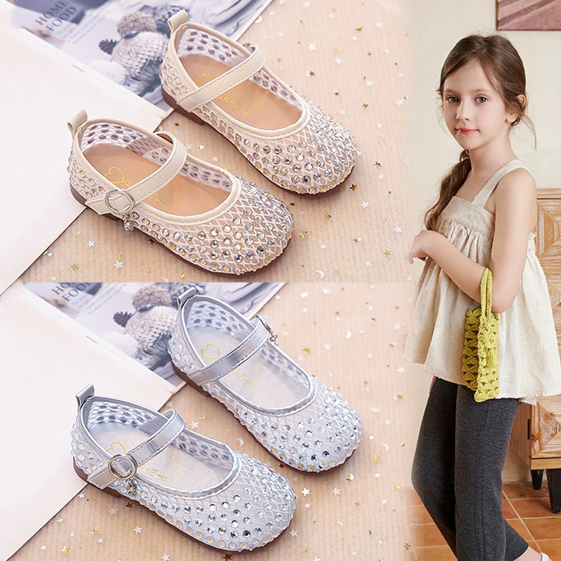 Girls Rhinestone Princess Shoes