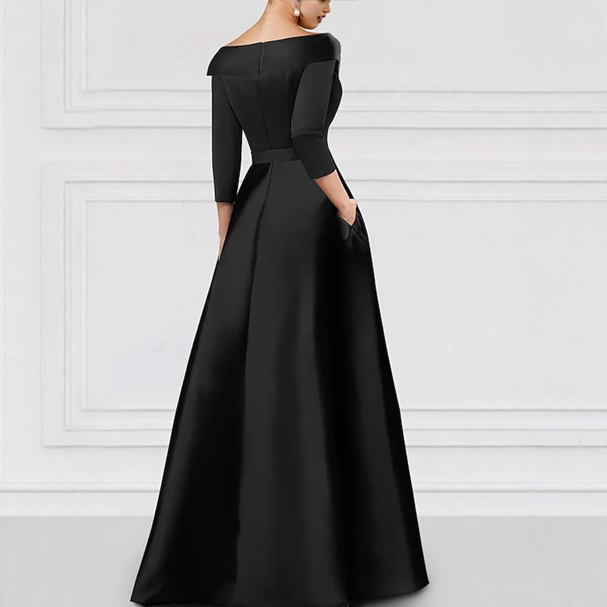 Elegant V-Neck Slit Evening Gown