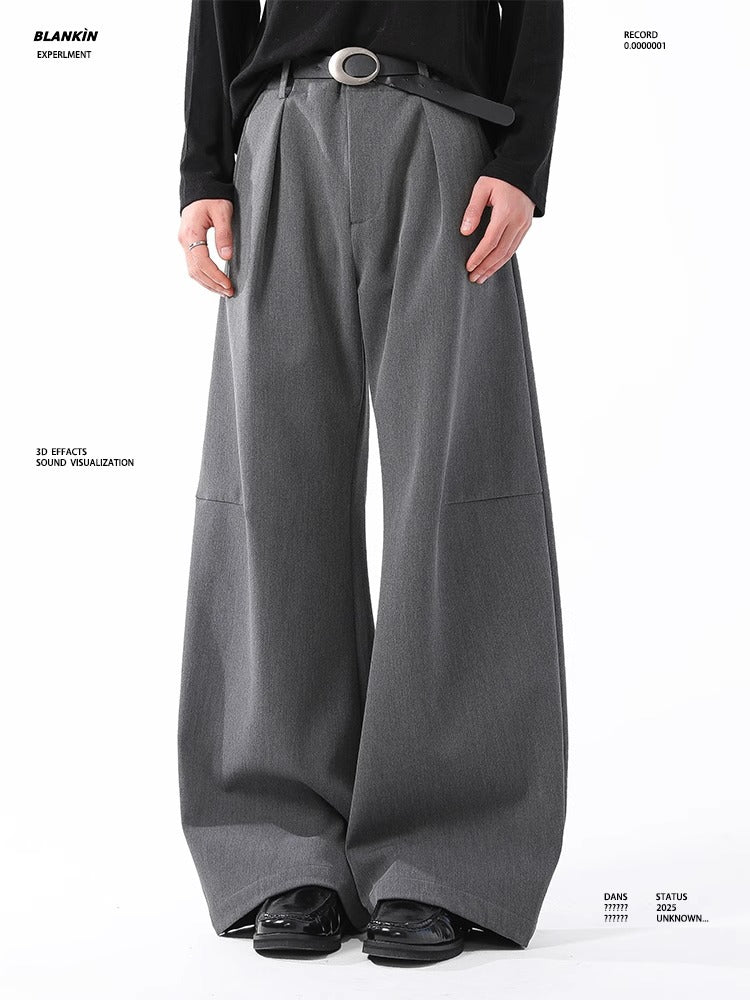 Klassieke gedrapeerde pantalon met wijde pijpen unisex