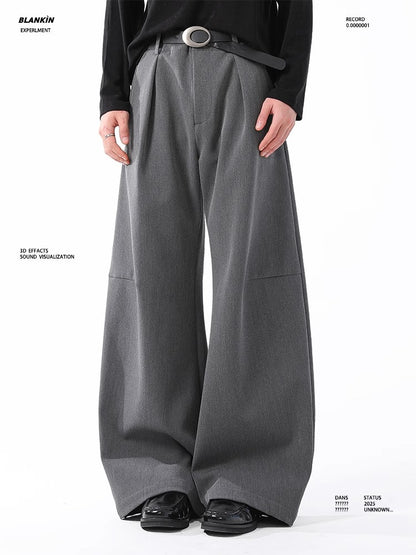 Klassieke gedrapeerde pantalon met wijde pijpen unisex