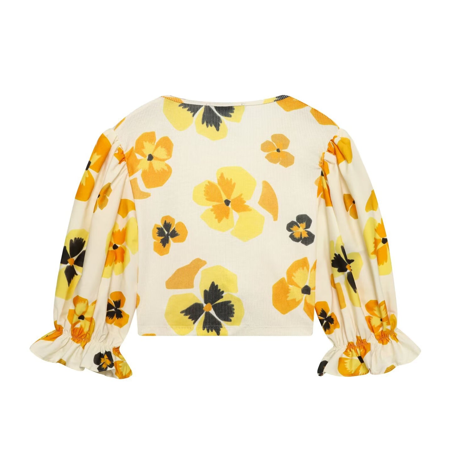 Sweet and spicy fluffy printed patchwork short top