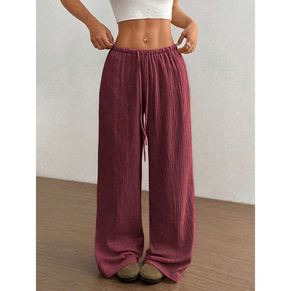 High Waist Wide Leg Cotton Trousers