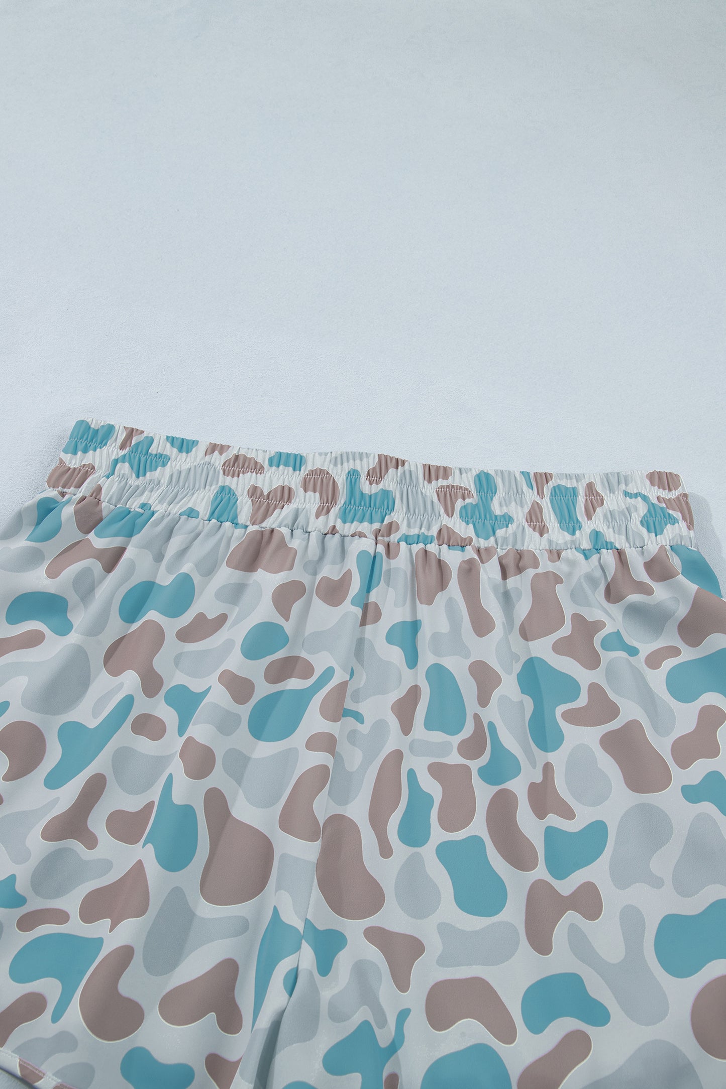Multicolor plus size camouflage sportshorts met elastische tailleband