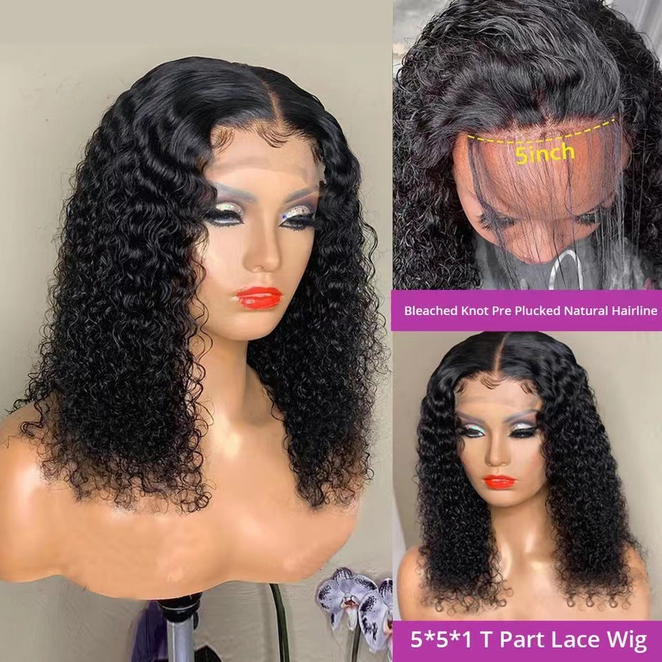 Transparent wig with no adhesive on the front side