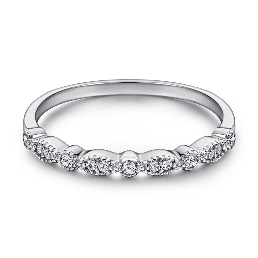 Stapelbare ring van sterling zilver met zirkonia