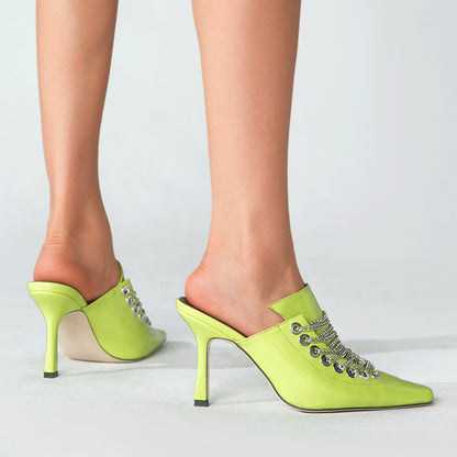 Plus Size Ladies Pointed Toe High Heels Summer New Women's Shoes Stiletto Sandals