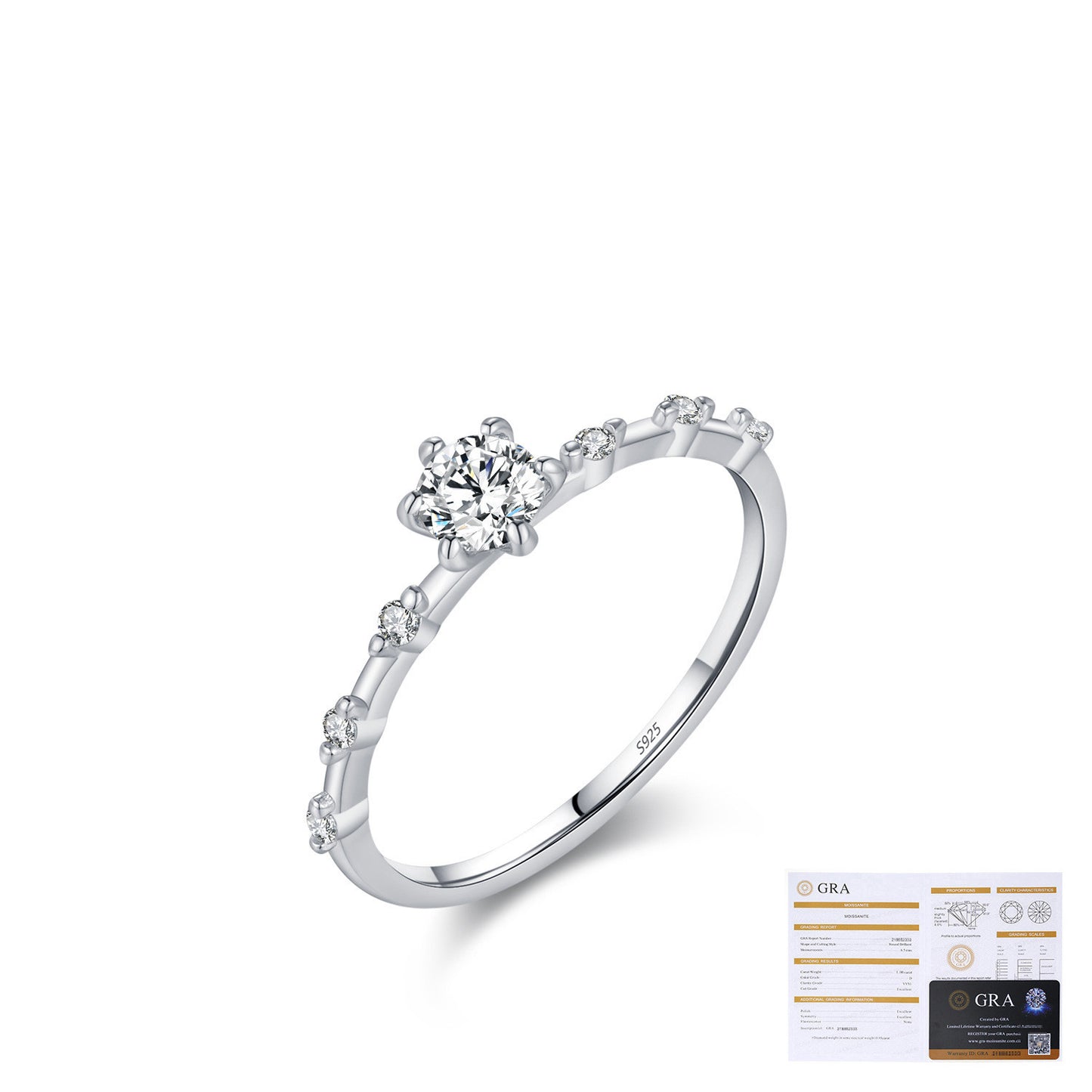 Moissanite S925 Sterling Zilvere Ring