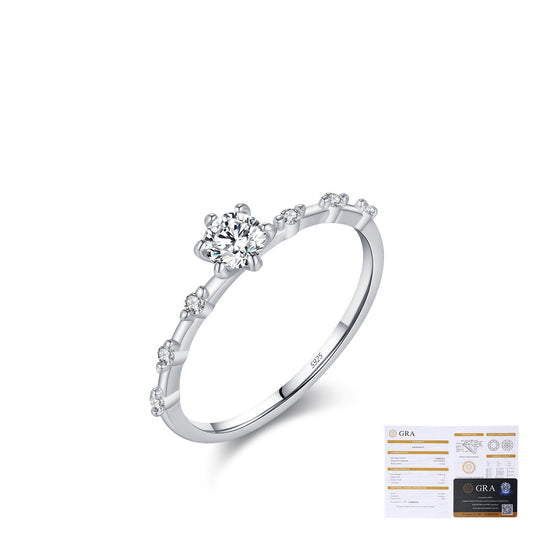 Moissanite S925 Sterling Zilvere Ring