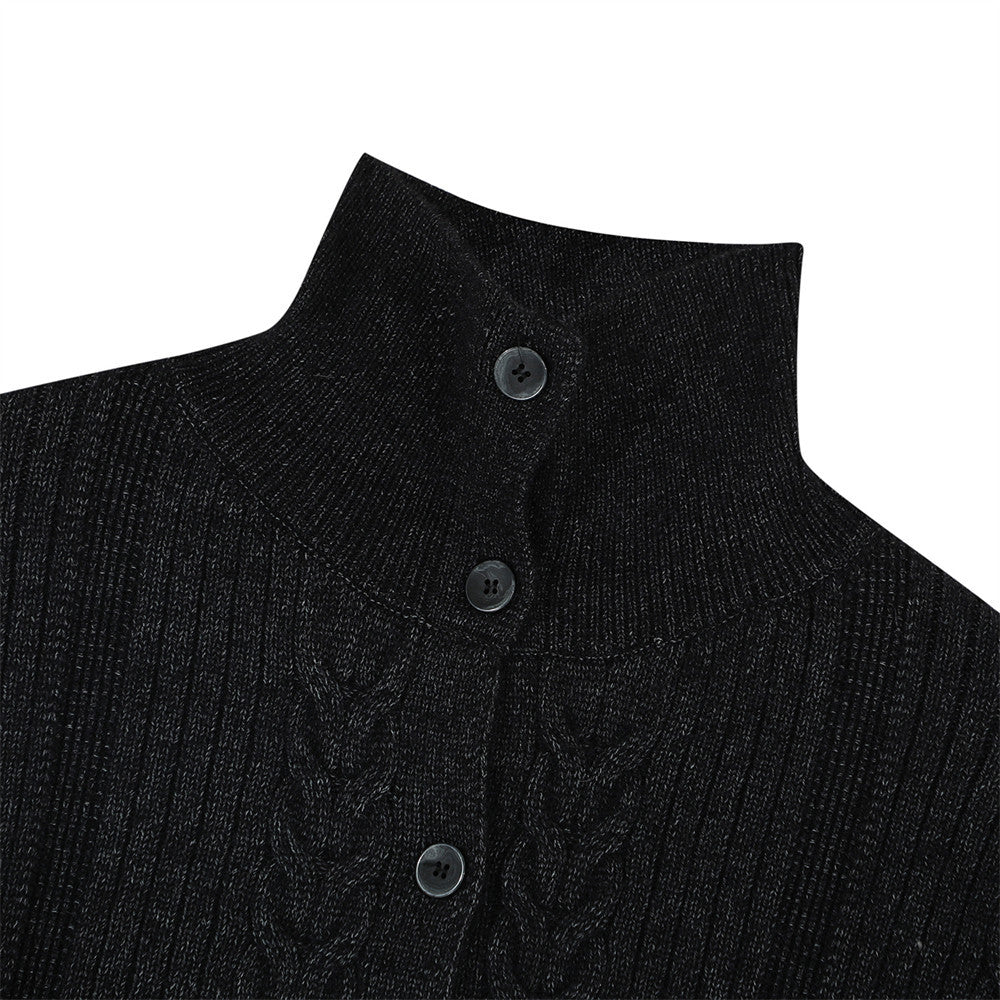 Heren vest met hoge hals en knoopsluiting
