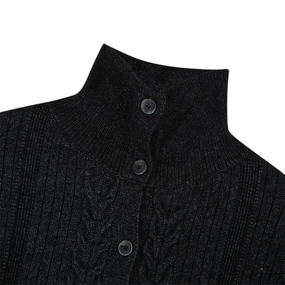 Heren vest met hoge hals en knoopsluiting