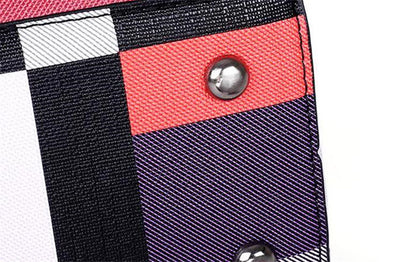 Vintage geruite 4-delige PU-leer tassenset