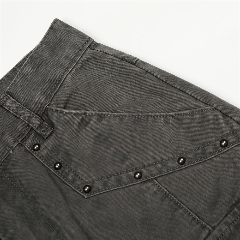 Heren cargo broek met rechte pijpen