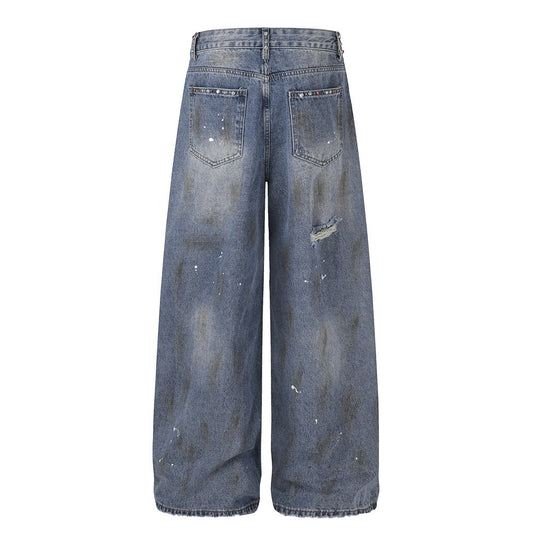 Broken holes make dirty jeans