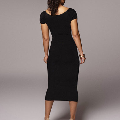 Womens Solid Color Bodycon Dress