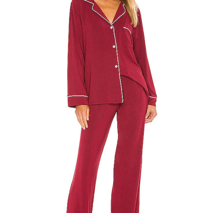 Women's Cotton Lapel Pajama Set