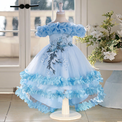 Prinsessenfeestjurk met ruches voor meisjes