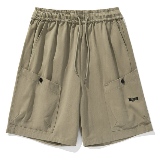 Large Pocket Work Shorts Men's Summer Letter Embroidery Design