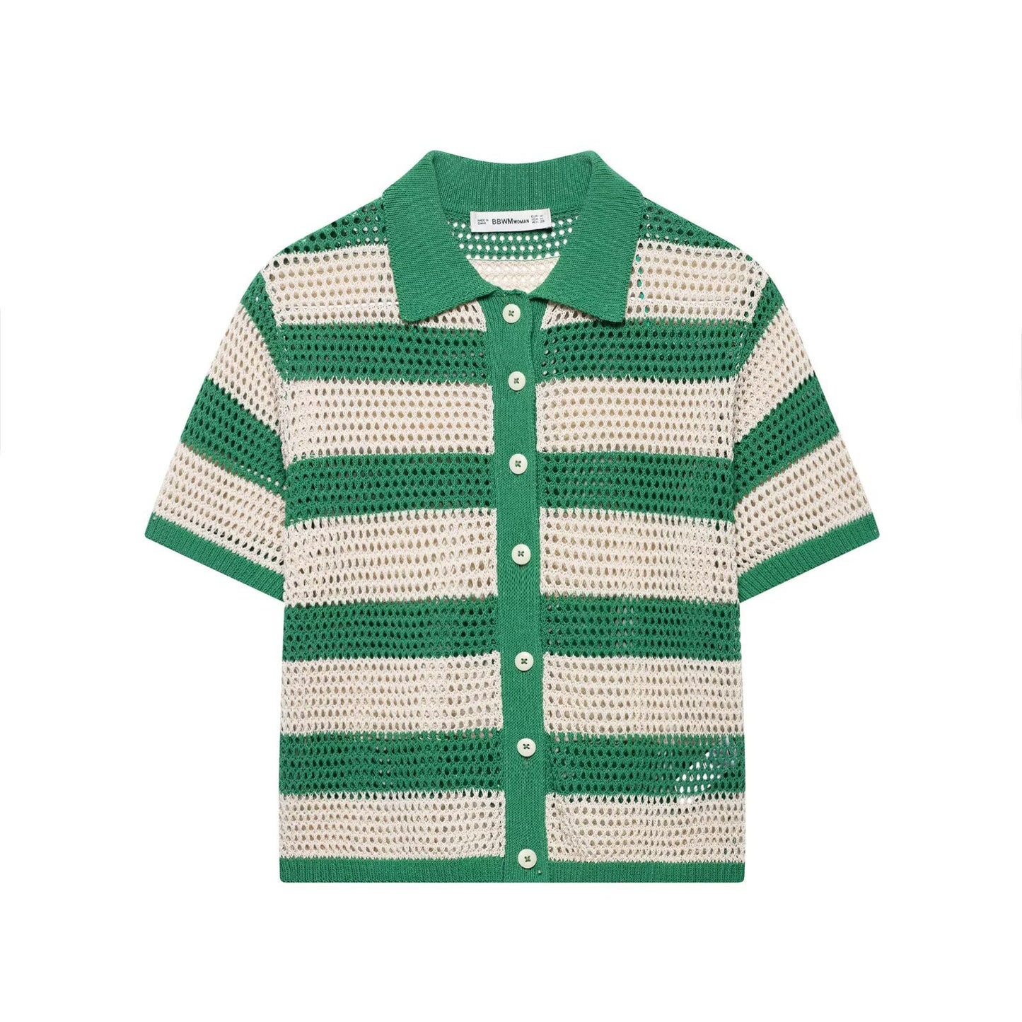 Knitted polo shirt jacket+shorts set