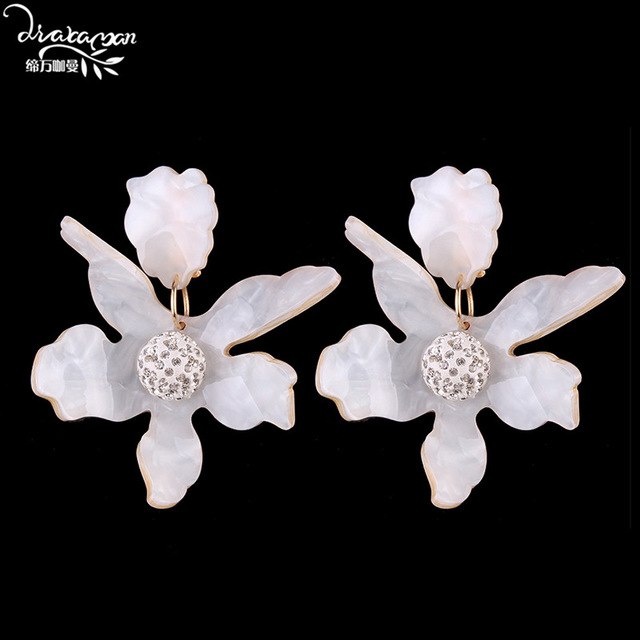Boho etnische grote bloemvormige hangende oorbellen voor dames
