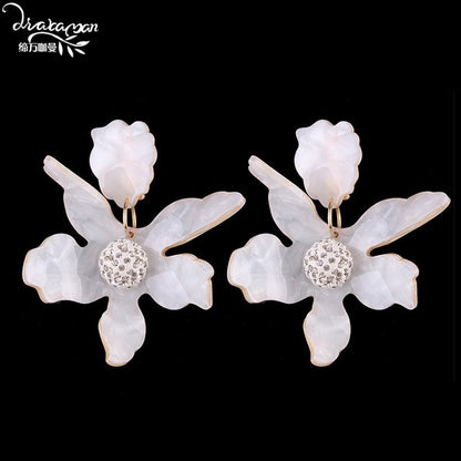 Boho etnische grote bloemvormige hangende oorbellen voor dames