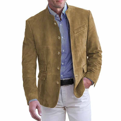 Mens Casual Suede Suit Jacket
