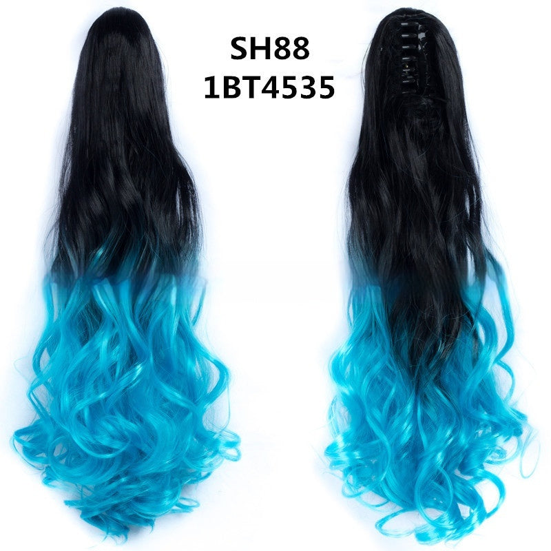 Synthetic Colorful Long Curly Hair Clip Ponytail