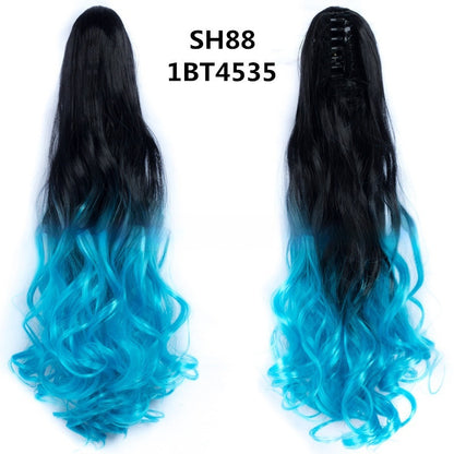 Synthetic Colorful Long Curly Hair Clip Ponytail