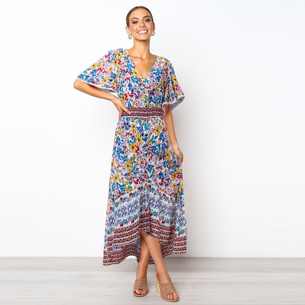 Bohemian jurk met bloemenprint