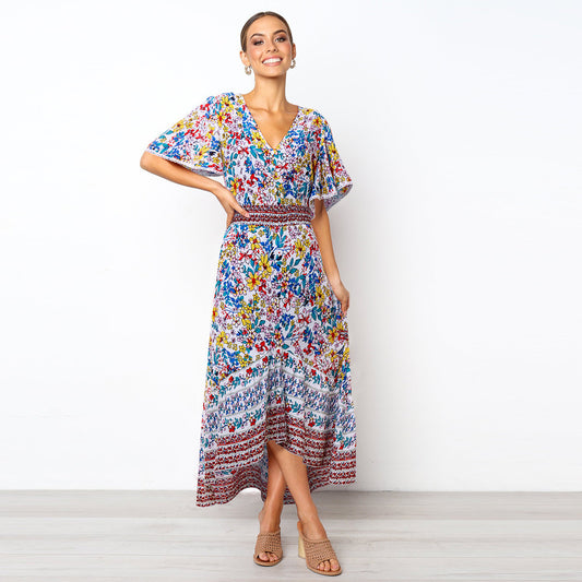 Bohemian jurk met bloemenprint