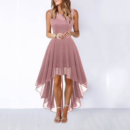 Lace Hollow-Out Chiffon Dress