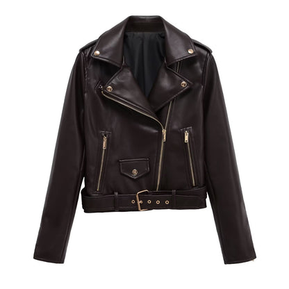 Imitation leather jacket