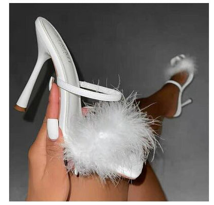 Women's Square Toe Sandals Stiletto High Heels Fashion Women's Shoes High Heel Sandals