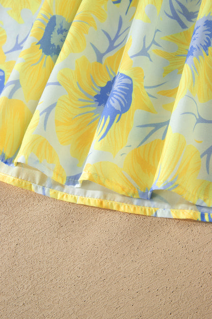Zomerblouse met korte pofmouwen en bloemenprint