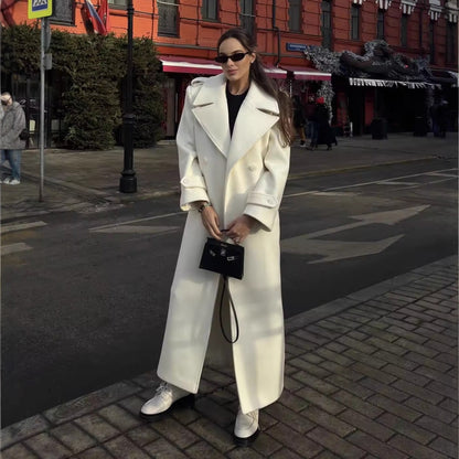 Women's Double-Breasted Long Coat