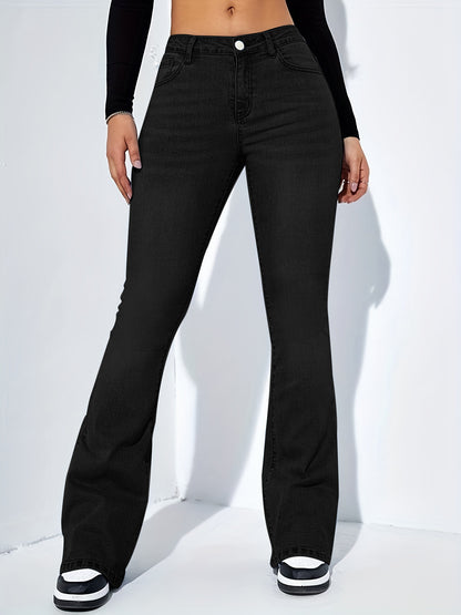 Dames slim-fit jeans met uitlopende pijpen