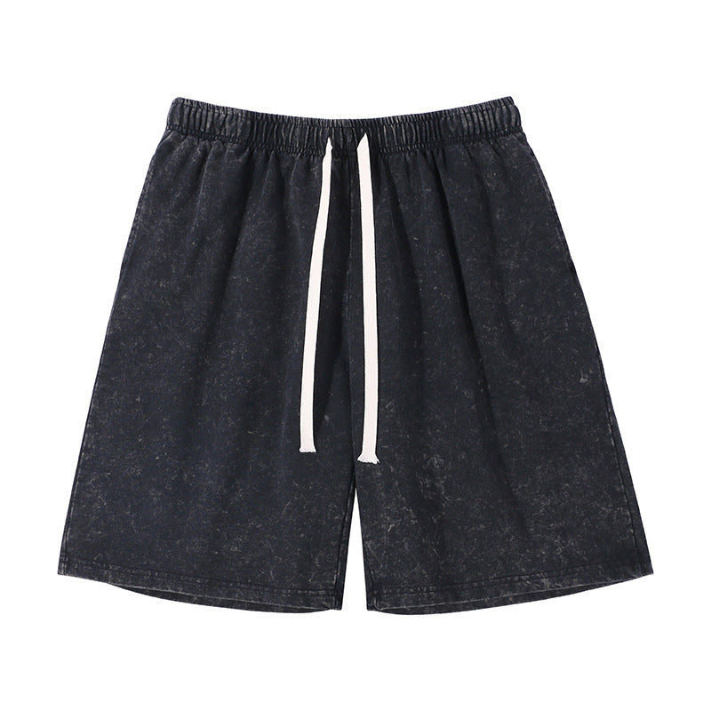Mens Washed Cotton Wide Leg Shorts