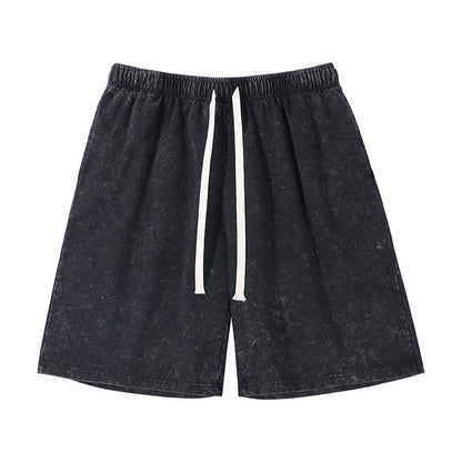 Mens Washed Cotton Wide Leg Shorts