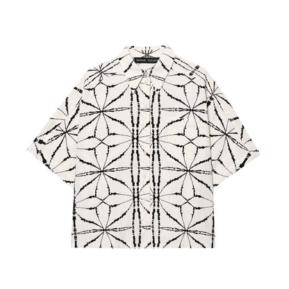 Spring and Summer New  Style Shirt Top Short Sleeve Wide Leg Pants Leisure Design Set