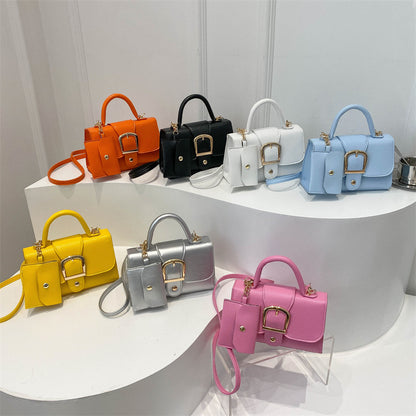Candy Color Retro Small Square Crossbody Bag