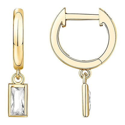 Brass Electroplated Zircon Stud Earrings