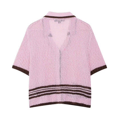 Knitted Top+Knitted Shorts Set for Women
